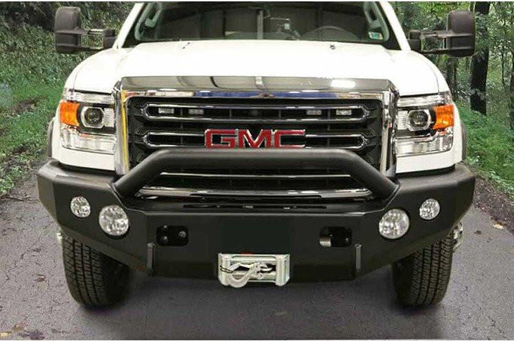 TrailReady 10875P GMC Sierra 2500/3500 2015-2016 Extreme Duty Front Bumper Winch Ready with Pre-Runner Guard - BumperOnly