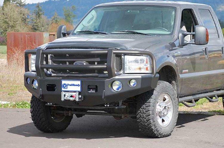 TrailReady 12300G Ford F450/F550 Superduty 1998-2000 Extreme Duty Front Bumper Winch Ready with Full Guard - BumperOnly