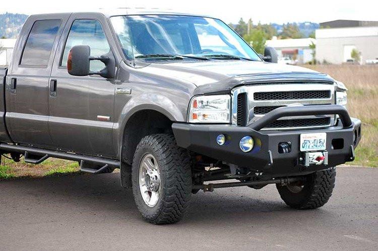 TrailReady 12300P Ford F450/F550 Superduty 1998-2000 Extreme Duty Front Bumper Winch Ready with Pre-Runner Guard - BumperOnly