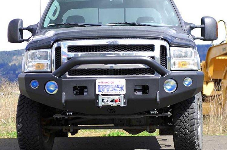 TrailReady 12300P Ford F450/F550 Superduty 1998-2000 Extreme Duty Front Bumper Winch Ready with Pre-Runner Guard - BumperOnly