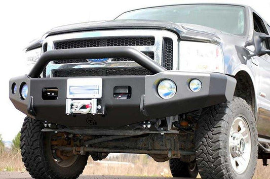 TrailReady 12300P Ford F450/F550 Superduty 1998-2000 Extreme Duty Front Bumper Winch Ready with Pre-Runner Guard - BumperOnly