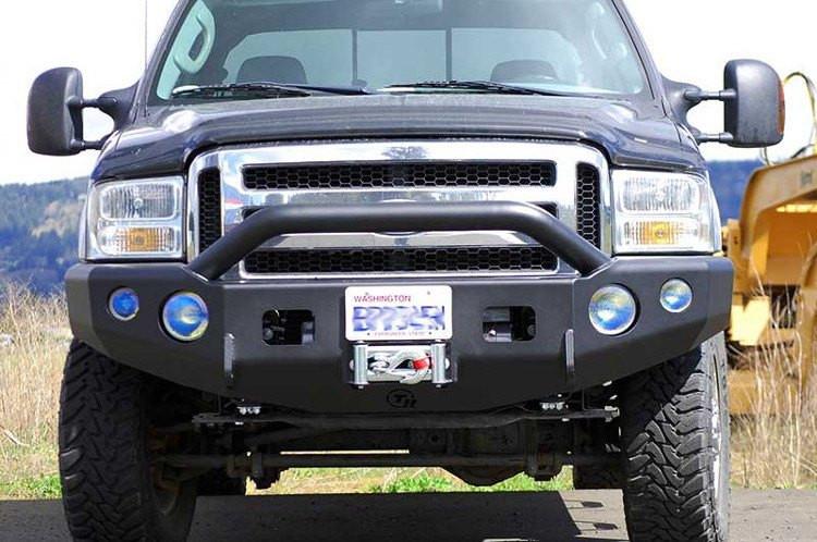 TrailReady 12301P Ford F250/F350 Superduty 2001-2004 Extreme Duty Front Bumper Winch Ready with Pre-Runner Guard - BumperOnly