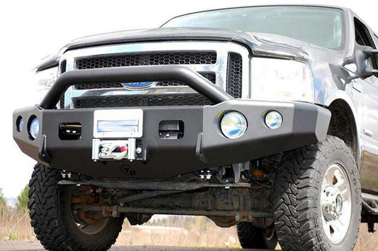 TrailReady 12301P Ford F250/F350 Superduty 2001-2004 Extreme Duty Front Bumper Winch Ready with Pre-Runner Guard - BumperOnly