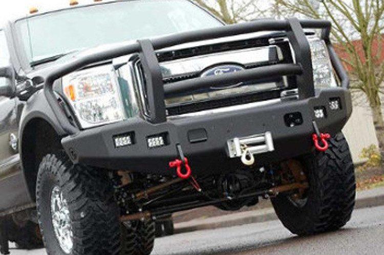 TrailReady 12304G Ford F250/F350 Superduty 2008-2010 Extreme Duty Front Bumper Winch Ready with Full Guard