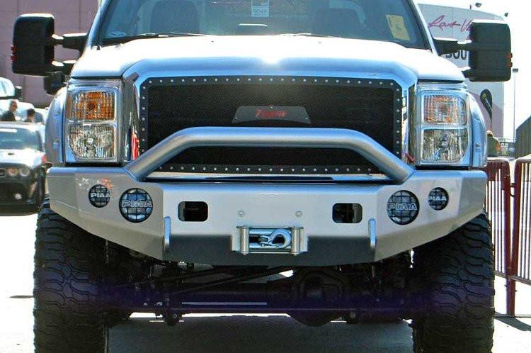 TrailReady 12311P Ford F450/F550 Superduty 2008-2010 Extreme Duty Front Bumper Winch Ready with Pre-Runner Guard - BumperOnly