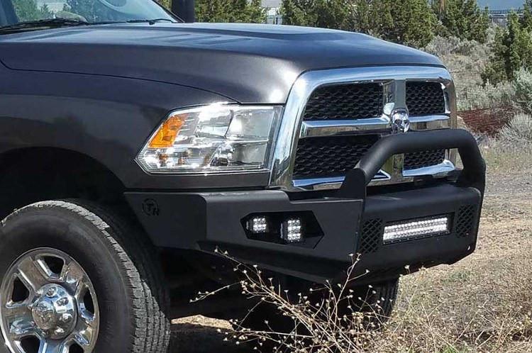 Front Bumper For 2010-2018 Dodge Ram 2500 3500 - Black Steel W/ Fog Light & Sensor Holes