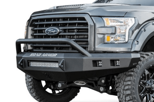 Road Armor 611R4Z-NW 2011-2016 Ford F250/F350/F450 Superduty Stealth Front Non-Winch Bumper Pre-Runner Style, Raw Finish and Square Fog Light Hole