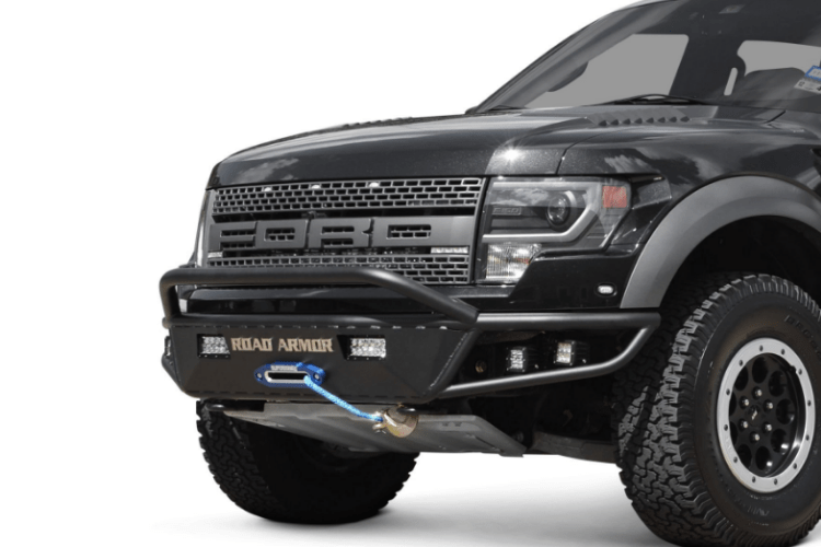 Road Armor 614S4Z 2010-2014 Ford F150 Raptor Front Winch Ready Bumper Pre-Runner Style, Raw Finish