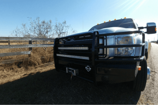 Best grille guard for deer protection—Ranch Hand FBF115BLR Sport Series bumper for Ford F250/F350/F450/F550 Super Duty.