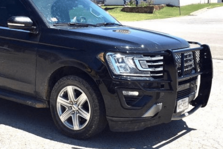 Durable Ranch Hand GGF19HBL1 grille guard for Ford Expedition, full protection model without camera support