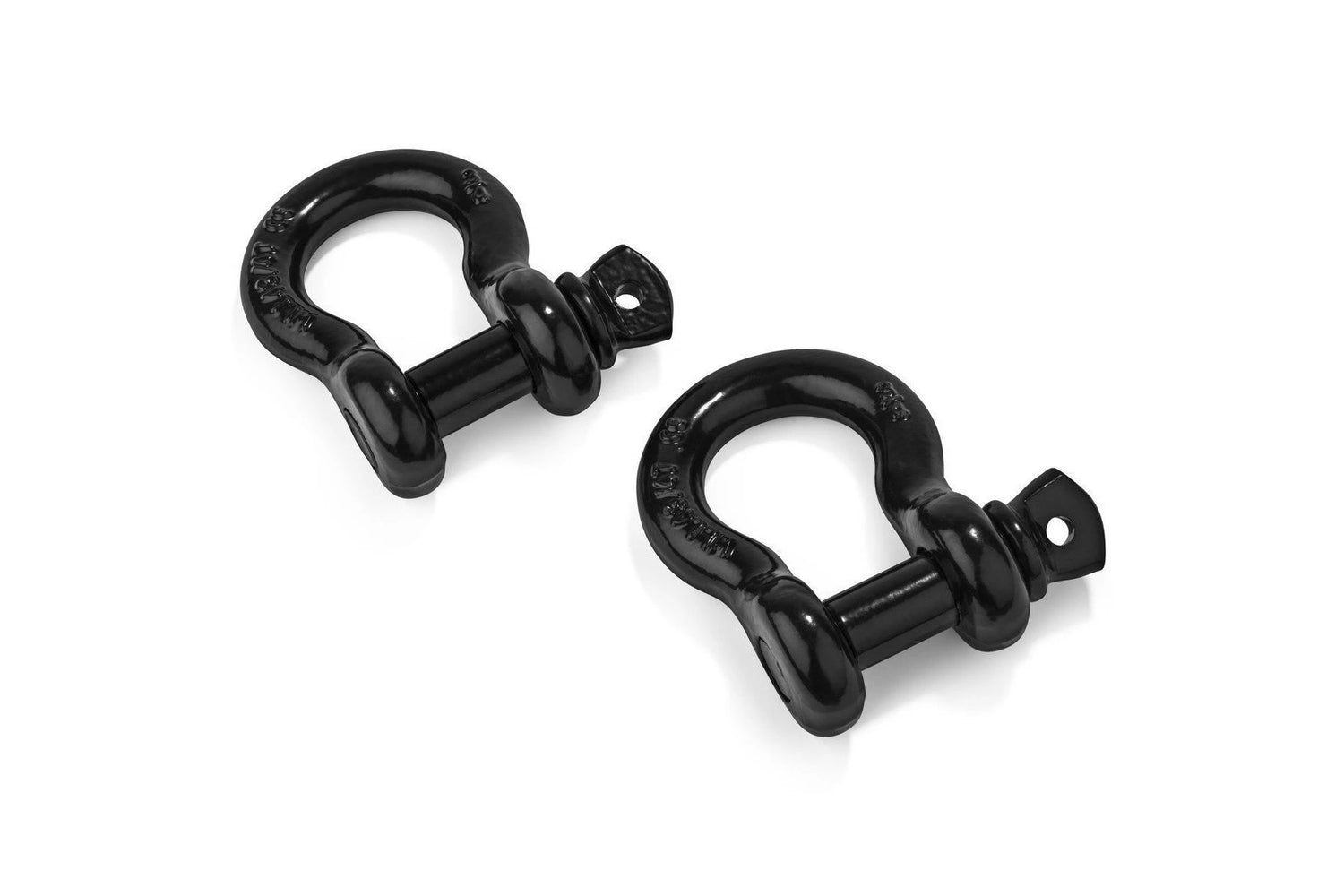 3/4" Shackles - 2 Pack - Anti Rust Black Powder Coat - Rugged 4.75 Ton (9,500 Lbs) Capacity - Heavy Duty D Ring for Vehicle Recovery, Towing, Stump Removal, & More - Accessory for Jeeps & Trucks - BumperOnly