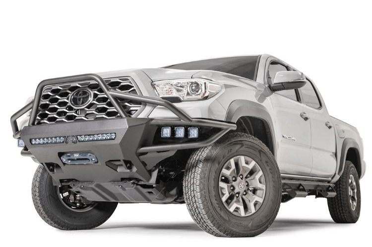 Fab Fours TB16-03-1 Toyota Tacoma 2016-2022 Ultra Light Hybrid Front Bumper Winch Ready with High Guard