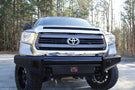 Fab Fours TT07-K1861-1 Toyota Tundra 2007-2013 Black Steel Front Bumper No Guard with Tow Hooks