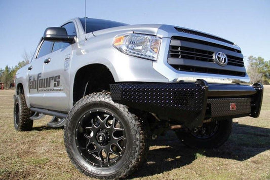 Fab Fours TT14-K2861-1 Toyota Tundra 2014-2021 Black Steel Front Bumper No Guard with Tow Hooks