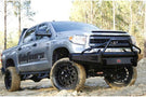 Fab Fours TT14-K2862-1 Toyota Tundra 2014-2021 Black Steel Front Bumper Pre-Runner Guard with Tow Hooks