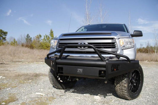 Fab Fours TT14-R2862-1 Toyota Tundra 2014-2021 Black Steel Elite Front Bumper with Pre-Runner Guard