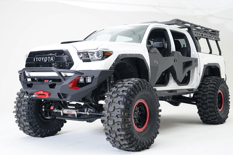 Fab Fours TT16-X3652-1 Toyota Tacoma 2016-2023 Matrix Front Bumper Winch Ready with Low Pre-Runner Guard
