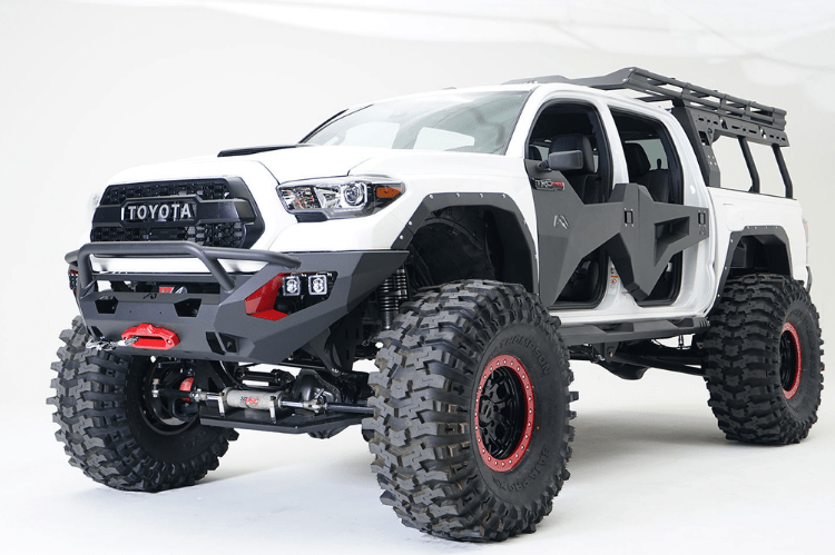 Fab Fours TT16-X3652-1 Toyota Tacoma 2016-2022 Matrix Front Bumper Winch Ready with Low Pre-Runner Guard