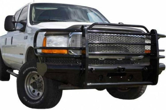 Tough Country Ford F450/F550 Superduty 1999-2004 Front Bumper Expanded Metal without Tow Hooks,  Gloss Black Powder Coat Finish TFR0200FLRESM