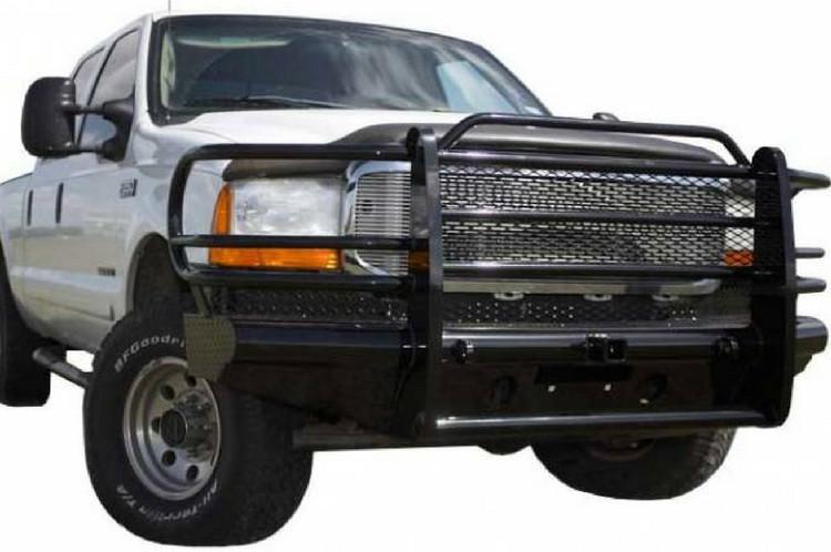Tough Country Ford F450/F550 Superduty 1999-2004 Front Bumper Expanded Metal without Tow Hooks,  Gloss Black Powder Coat Finish TFR0200F