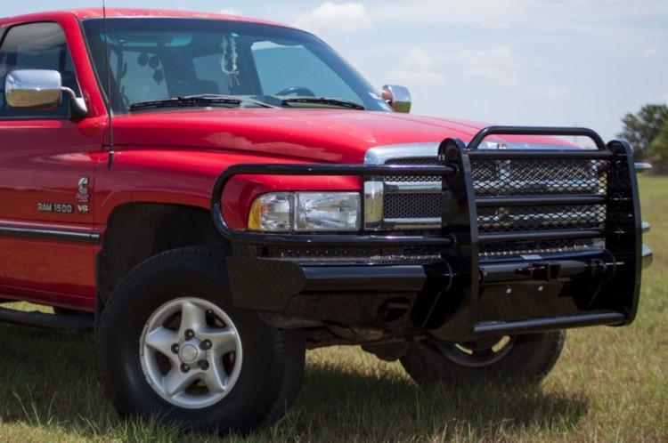 Tough Country Dodge Ram 1500 1996-2001 Front Bumper Expanded Metal without Tow Hooks,  Gloss Black Powder Coat Finish TFR0201DLRESM