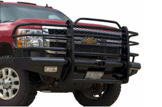 Tough Country GMC Sierra 2500/3500 2003-2007 Front Bumper (Classic Body Style) Expanded Metal without Tow Hooks, Gloss Black Powder Coat Finish TFR0220GLRESM