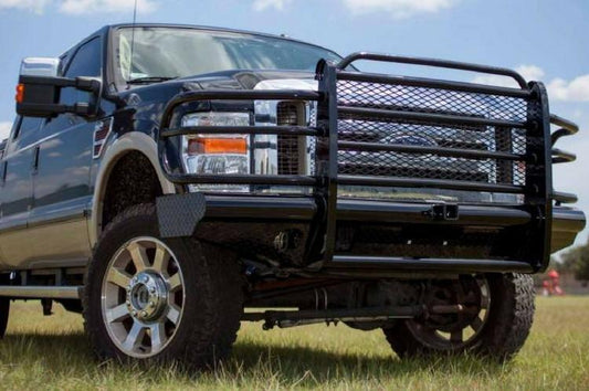 Tough Country Ford F250/F350 Superduty 2008-2010 Front Bumper with Expanded Metal and Tow Hooks,  Gloss Black Powder Coat Finish TFR0800FLRE