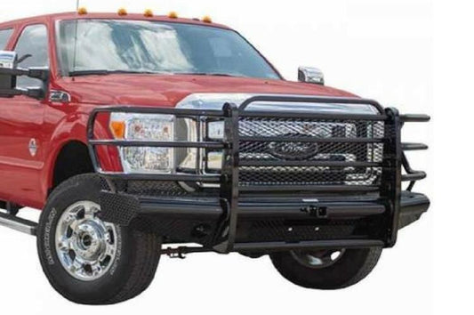 Tough Country Ford F250/F350 Superduty 2011-2015 Front Bumper with Expanded Metal and Tow Hooks,  Gloss Black Powder Coat Finish TFR2011FLRESM