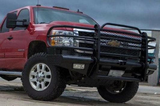 Tough Country TFR3411CLRE Front Bumper Chevy Silverado 2500/3500 2011-2014 with Expanded Metal and Tow Hooks,  Gloss Black Powder Coat Finish Traditional On sale at BumperOnly.com, Free Shipping & Price Guarantee