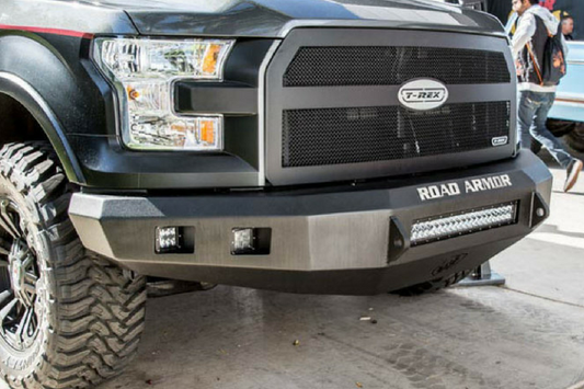 Road Armor 315R0B 2015-2018 Chevy Silverado 2500/3500 Stealth Front Winch Ready Bumper No Guard, Black Finish and Square Fog Light Hole