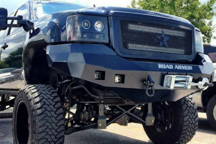 Road Armor Stealth 382R0B 2011-2014 Chevy Silverado 2500/3500 Front Winch Ready Bumper No Guard, Black Finish and Square Fog Light Hole