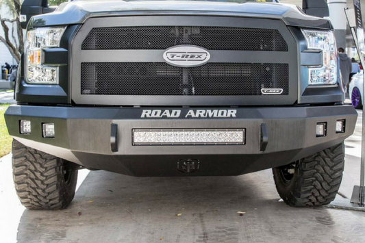 Road Armor 617F0B-NW 2017-2018 Ford F250/F350 Superduty Stealth Front Non-Winch Bumper No Guard, Black Finish and Square Fog Light Hole