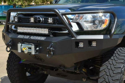 Road Armor Stealth 905R5B-NW 2012-2015 Toyota Tacoma Front Non-Winch Bumper Lonestar Guard, Black Finish and Square Fog Light Hole