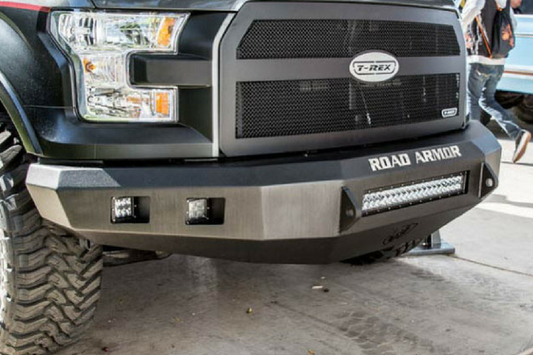 Road Armor 617F0B-NW 2017-2018 Ford F250/F350 Superduty Stealth Front Non-Winch Bumper No Guard, Black Finish and Square Fog Light Hole