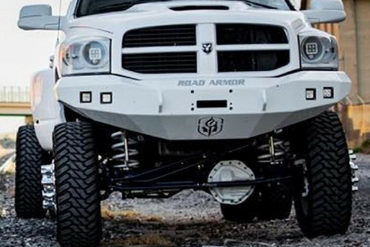 Road Armor Stealth 407R0B-NW 2006-2008 Dodge Ram 1500 Front Non-Winch Bumper No Guard, Black Finish and Square Fog Light Hole