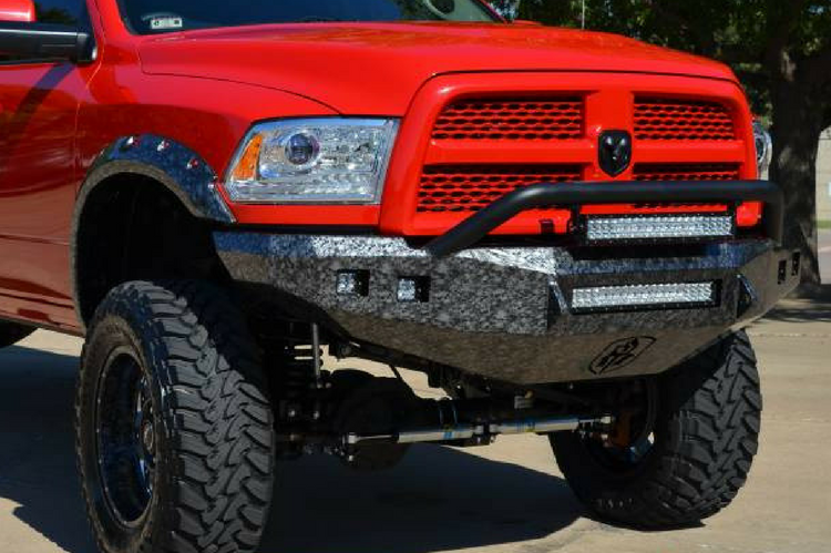 Road Armor 408R4B-NW 2010-2018 Dodge Ram 2500/3500 Stealth Front Non-Winch Bumper Pre-Runner Style, Black Finish and Square Fog Light Hole