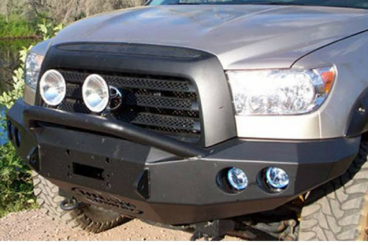 Road Armor Stealth 99014B 2005-2011 Toyota Tacoma Front Winch Ready Bumper Pre-Runner Style, Black Finish and Round Fog Light Hole