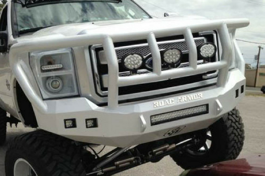 Road Armor 617F2B-NW 2017-2018 Ford F250/F350 Superduty Stealth Front Non-Winch Bumper Titan II Grille Guard, Black Finish and Square Fog Light Hole