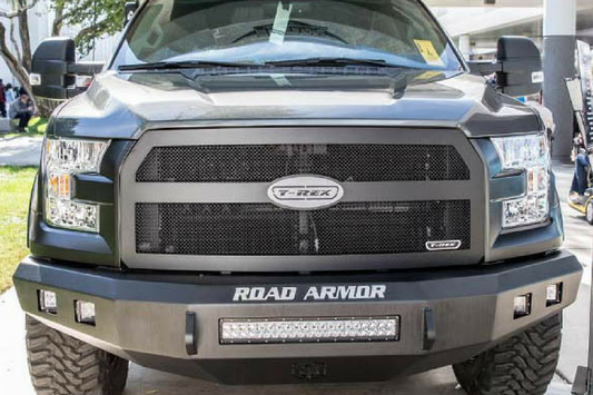 Road Armor 61740B-NW 2017-2018 Ford F450/F550 Superduty Stealth Front Non-Winch Bumper No Guard, Black Finish and Square Fog Light Hole