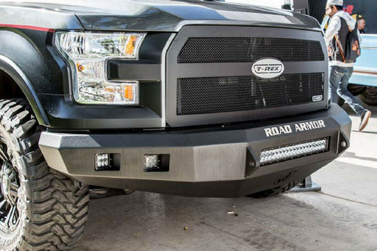 Road Armor 61740B-NW 2017-2018 Ford F450/F550 Superduty Stealth Front Non-Winch Bumper No Guard, Black Finish and Square Fog Light Hole