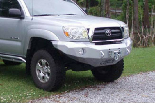 Road Armor Stealth 99010B 2005-2011 Toyota Tacoma Front Winch Ready Bumper No Guard, Black Finish and Round Fog Light Hole