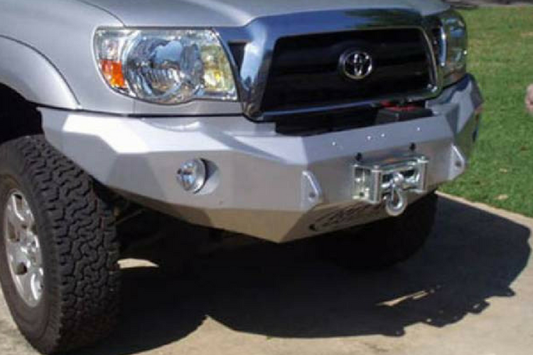 Road Armor Stealth 99010B 2005-2011 Toyota Tacoma Front Winch Ready Bumper No Guard, Black Finish and Round Fog Light Hole