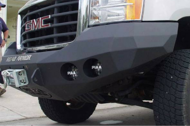 Road Armor Stealth 37700B 2008-2013 Chevy Silverado 1500 Front Winch Ready Bumper No Guard, Black Finish and Round Fog Light Hole