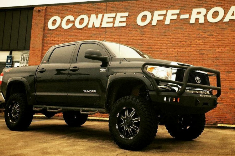 Road Armor Stealth 914R5B 2014-2021 Toyota Tundra Front Winch Ready Bumper Lonestar Guard, Black Finish and Square Fog Light Hole