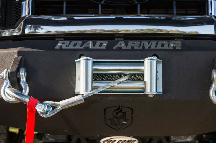 Road Armor Stealth 316R5B 2016-2018 Chevy Silverado 1500 Front Winch Ready Bumper Lonestar Guard, Black Finish and Square Fog Light Hole