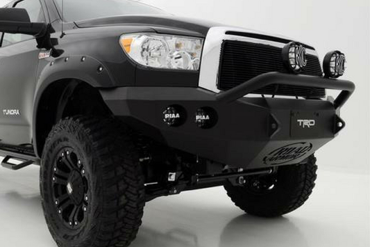 Road Armor Stealth 99034B 2007-2013 Toyota Tundra Front Winch Ready Bumper Pre-Runner Style, Black Finish and Round Fog Light Hole