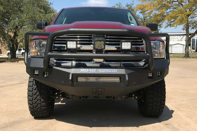 Road Armor Stealth 413F5B-NW Dodge Ram 1500 2013-2018 Front Bumper Non-Winch Lonestar Guard Square Light Port