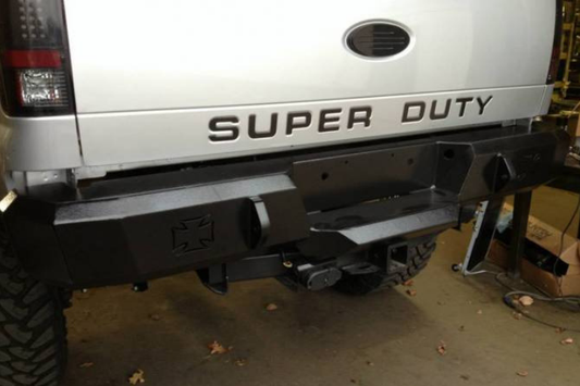 Iron Cross 21-425-99-S Ford F250/F350 Superduty 1999-2016 HD Rear Bumper Textured Gloss Black with Sensor Cut Outs
