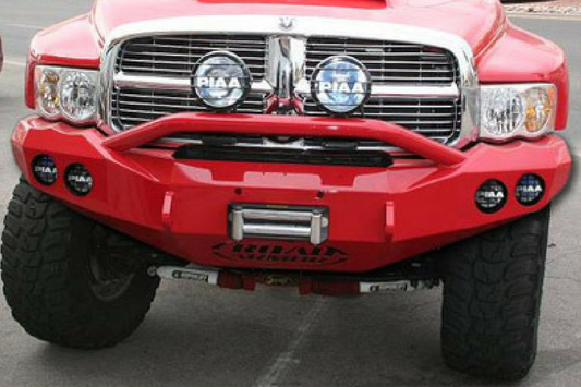 Road Armor Stealth 44064B-NW 2006-2009 Dodge Ram 2500/3500 Front Non-Winch Bumper Pre-Runner Style, Black Finish and Round Fog Light Hole