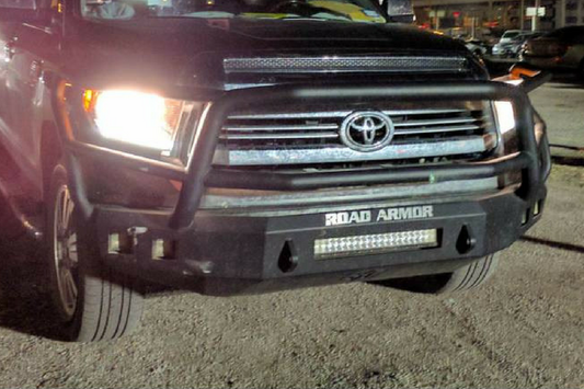 Road Armor Stealth 914R5B-NW 2014-2021 Toyota Tundra Front Non-Winch Bumper Lonestar Guard, Black Finish and Square Fog Light Hole